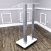 FixtureDisplays® Clear Acrylic Plexiglass Podium Steel Sides Church Pulpit School Lectern Debate Funeral Home Conference 14306